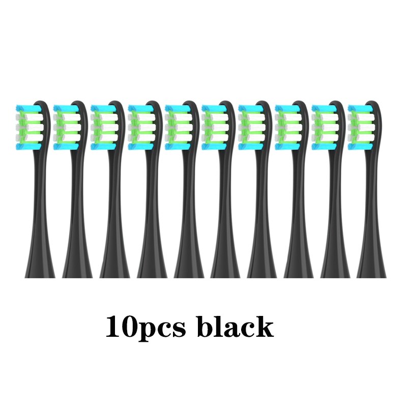 Replacement Brush Heads for Oclean X/ X PRO/ Z1/ F1/ One/ Air 2 /SE Sonic Electric Toothbrush Soft DuPont Bristle Nozzles 10 Pcs: 10pcs black