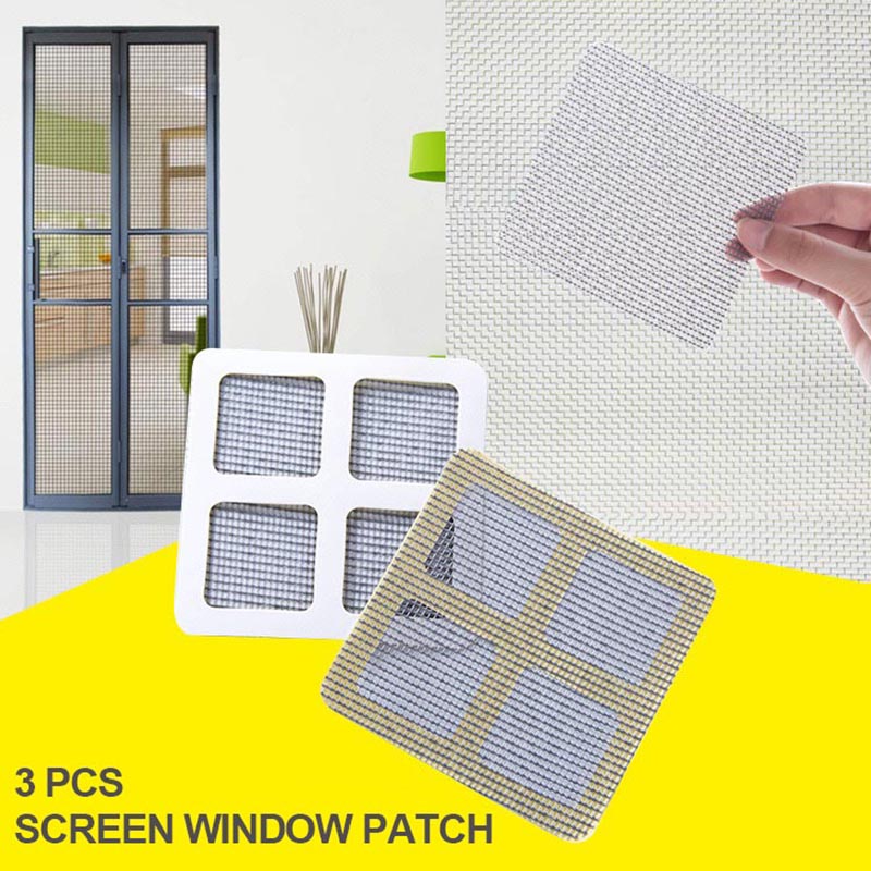 3 Stuks Screen Venster Reparatie Netto Patch Reparatie Tape Patch Duurzaam Anti-Insect Fly Bug Zelfklevende Reparatie Tape venster Reparatie Tool