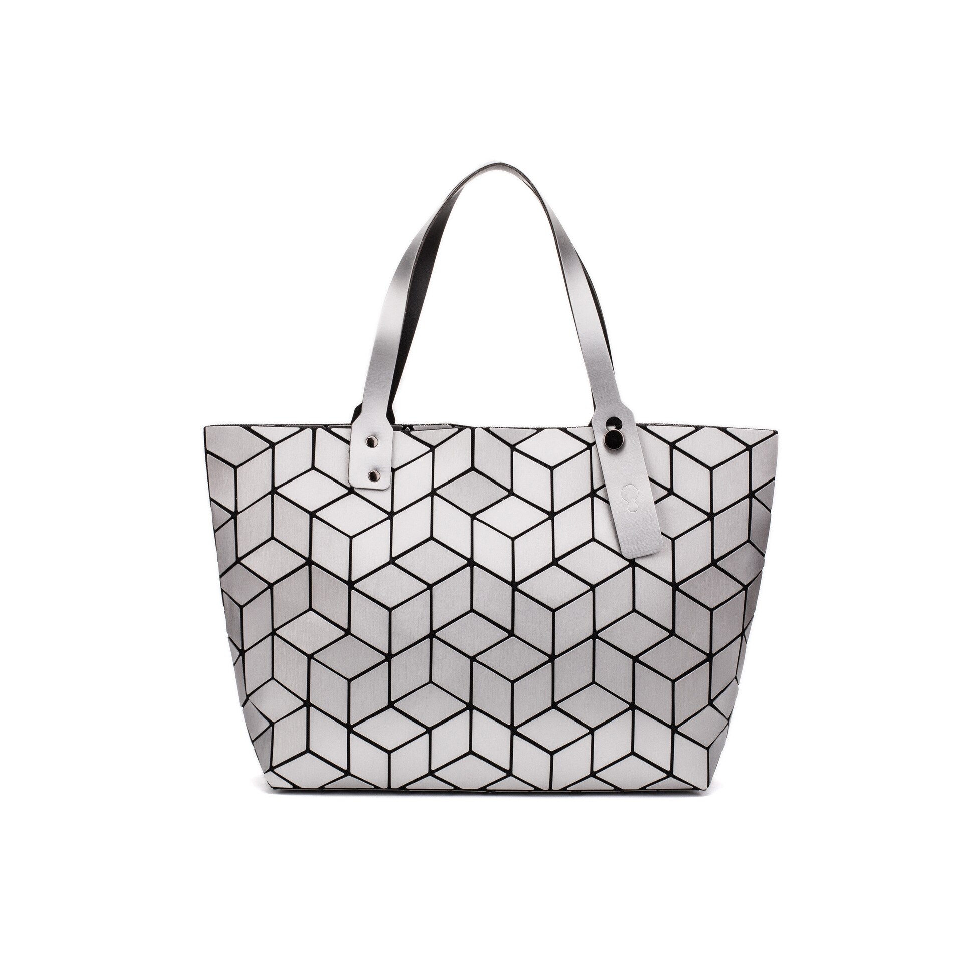 2022 einzelne schultertaschen im europäischen und amerikanischen retro-rhombus-design, geometrische gitter-schultertasche für: Silber