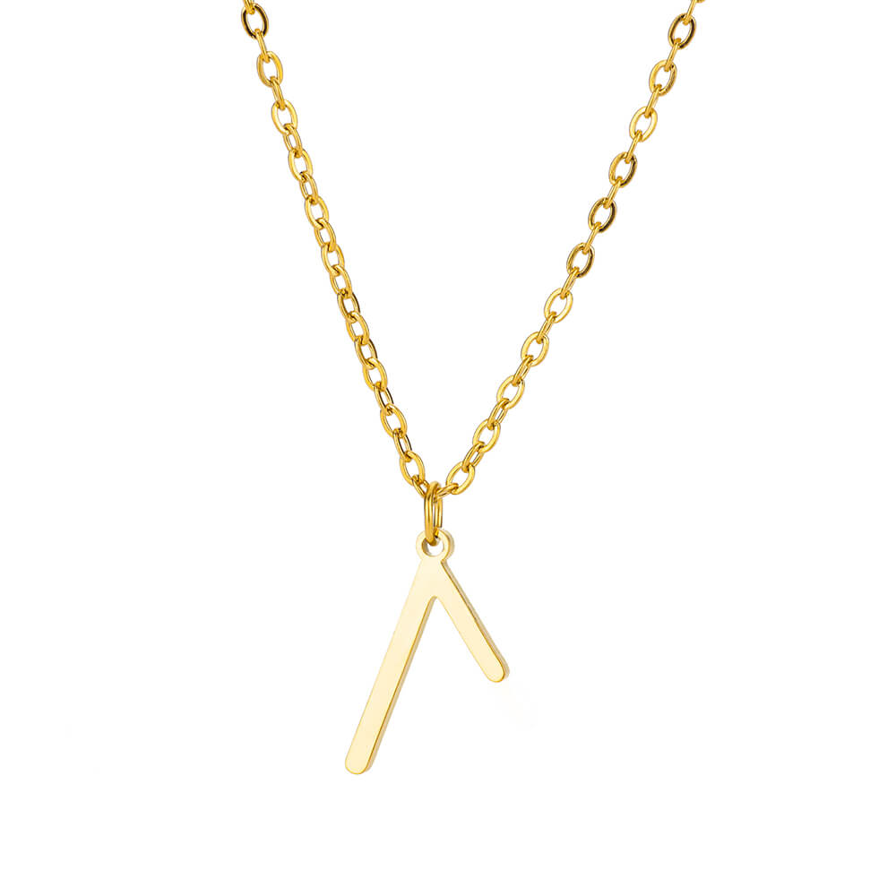 Pendentif runique nordique pour femme, collier de superposition rune viking, bijoux délicats minimalistes, breloque Futhlavabo Runes, pour personne âgée: Couleur d’acier