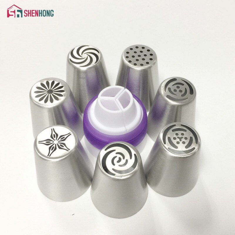 SHENHONG końcówki do szprycy cukierniczej zestaw rosyjskie dysze szpryc do ciasta róża kwiat liść Cupcake ciasto dekorowanie: Style  7