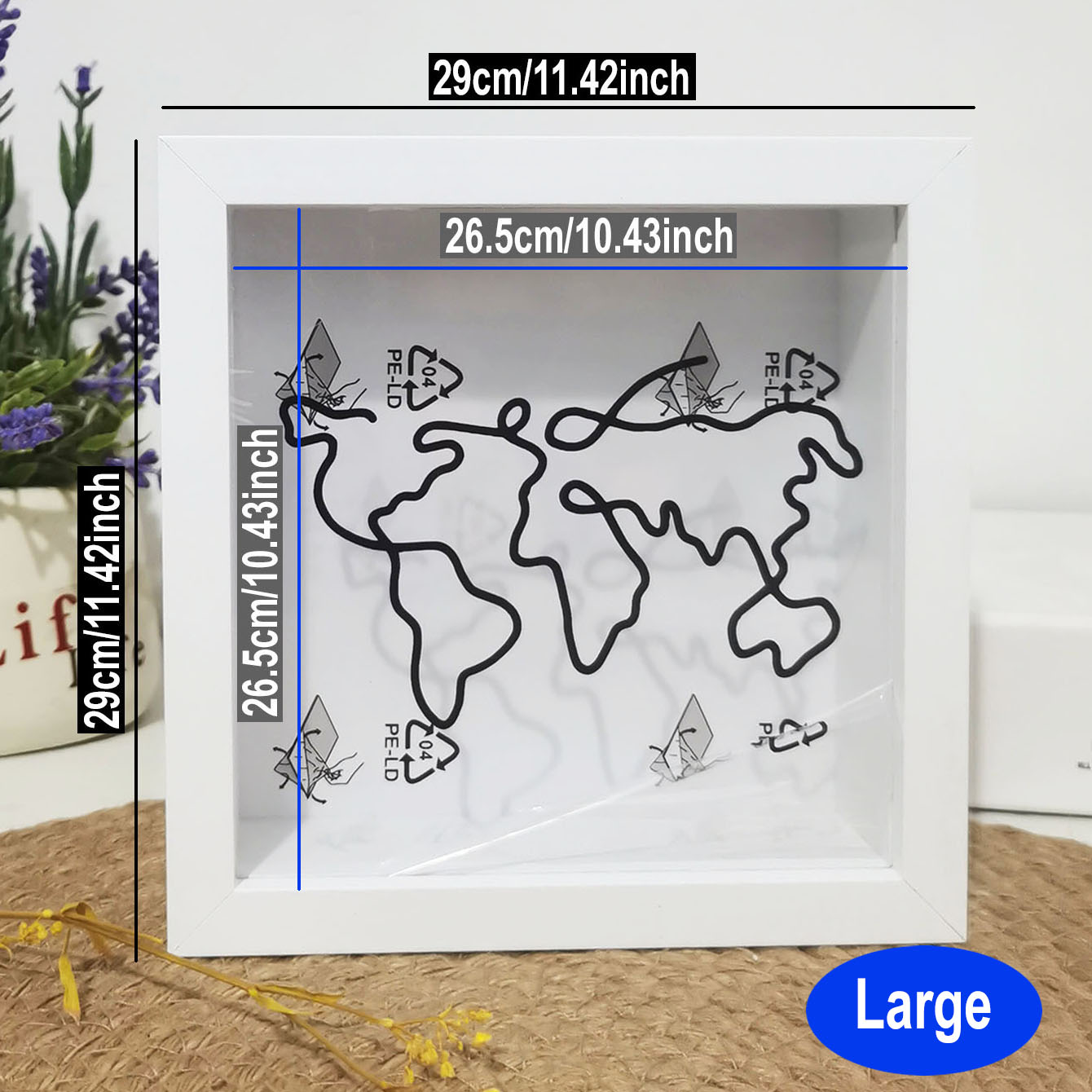 Cadre photo Shadow Box avec fente supérieure – Affichage de billets/mémories, cadre photo pour souvenirs de voyage et collection de souvenirs: Violet