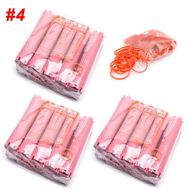 3 Packs/set 15mm Hair Perm Rods with Rubber Bands Kit Cold Permanent Bar Plastic Curlers Rollers Set Wave Fluffy Corn Hair 1507: Size 4