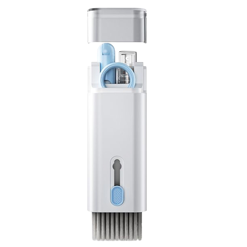 Kit de nettoyage de clavier 7 en 1, nettoyeur pour ordinateurs portables avec extracteur de capuchons de touches, ensemble de nettoyage de brosse de clavier multifonctionnel pour téléphone Airpods: Bleu