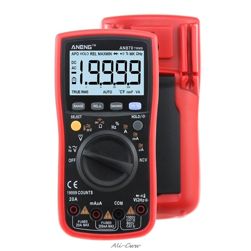 AN870 19999 COUNTS Digital Multimeter True-RMS Voltage Ammeter Current Meter