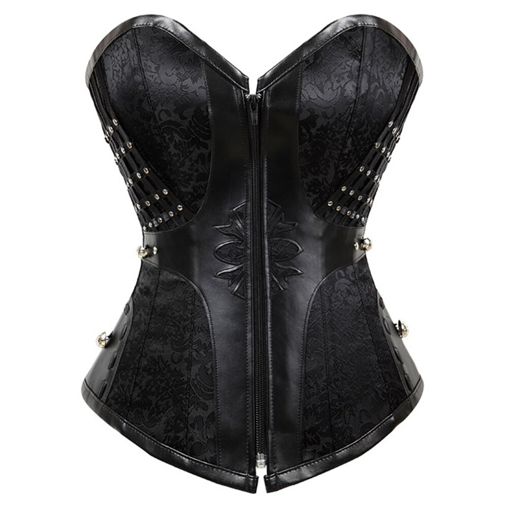 NEMOLEMON – Bustier Sexy en acier désossé pour femmes, Punk, vêtements gothiques, Corset à lacets, Corset noir, Lingerie