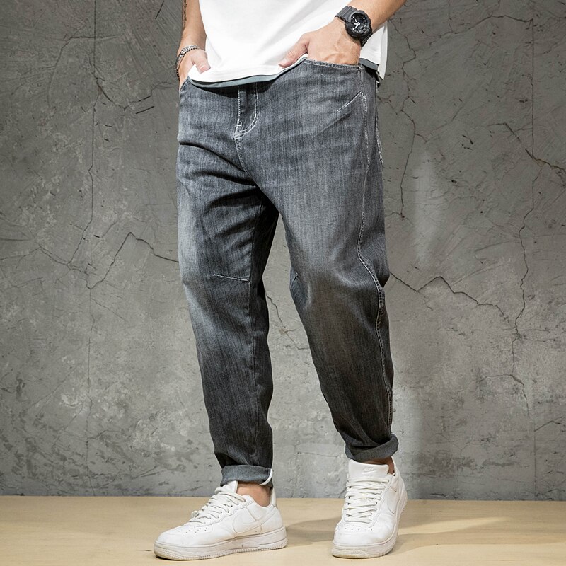 46 44 42 Men's Jeans Plus Size Loose Oversize Black Hip Hop Harem Pants Spring Summer Denim Trousers Brand Clothes