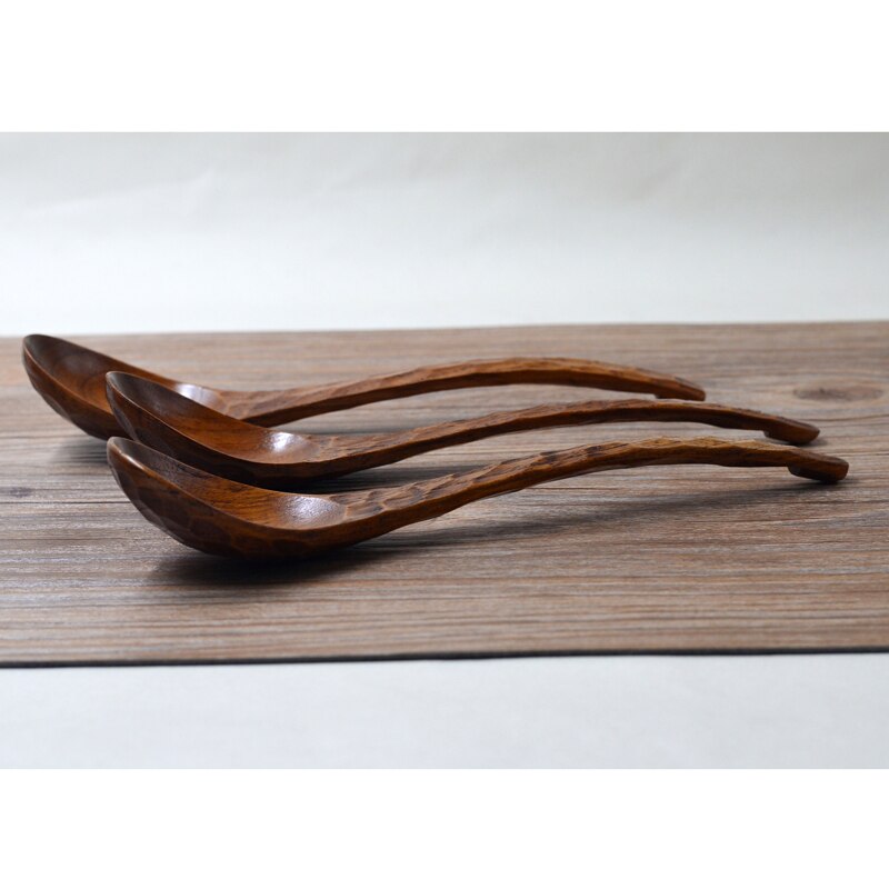 BalleenShiny-cuchara japonesa antiadherente de concha de tortuga, cuchara de madera de mango largo, cuchara de madera para arroz, sopa, té, utensilios de cocina, vajilla