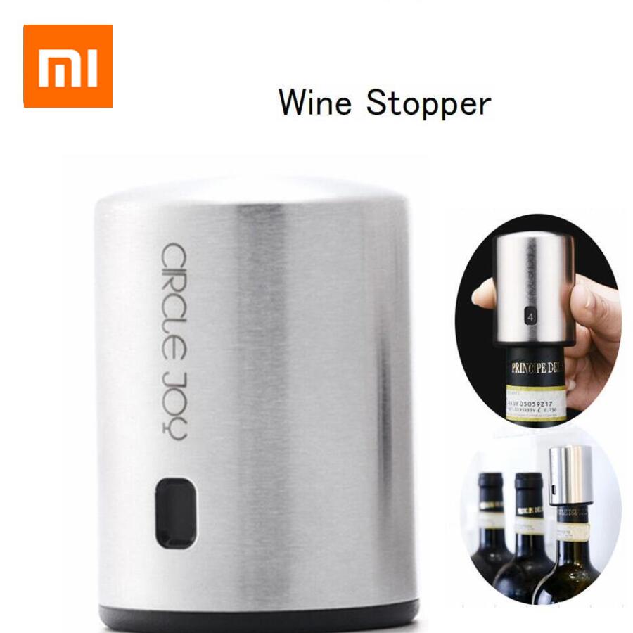 Xiaomi-Tapón de vino inteligente circular, tapón eléctrico de acero inoxidable con memoria de vacío, cadena de corcho de vino, -circle Joy