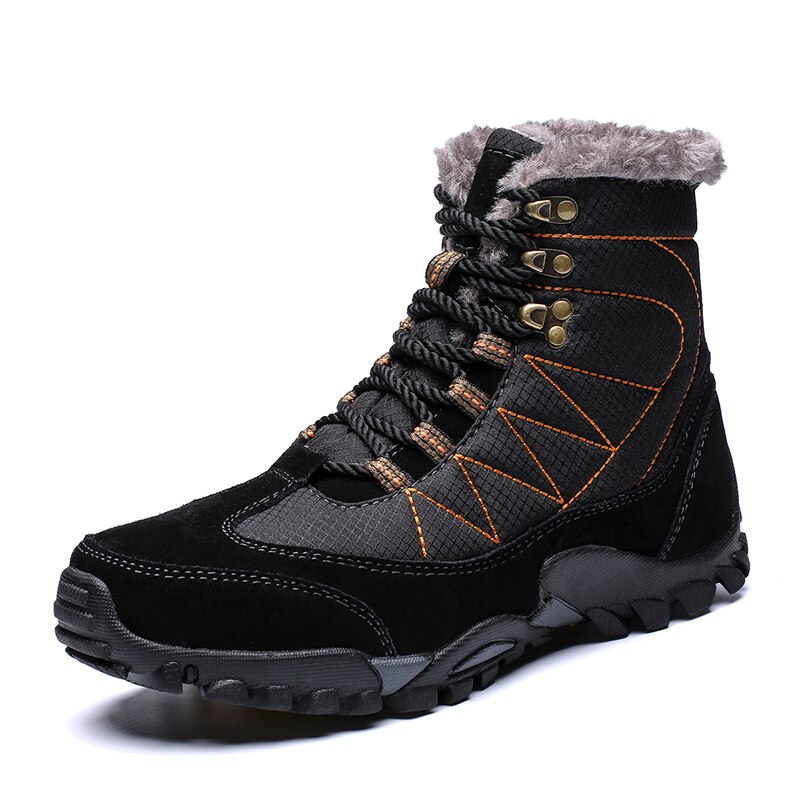 Nouveaux hommes hiver neige bottes décontracté hommes avec des bottes en peluche chaussures pour hommes bottines 39-44