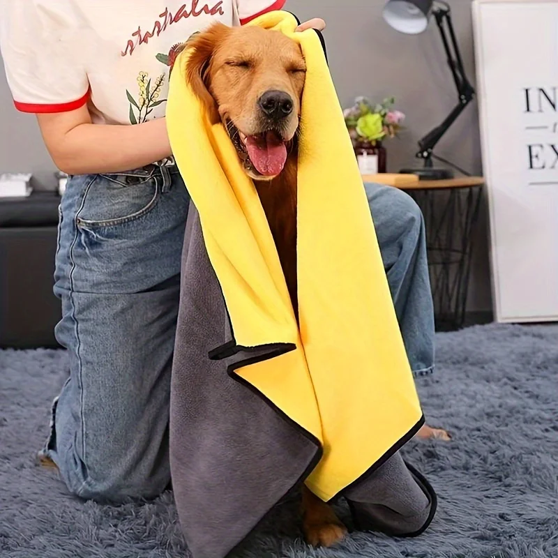 Pet Absorbent Towel, Dog Cat Quick Drying Bath Towel, Ultra-fine Fiber Super Absorbent Pet Towel, Cleaning Supplies