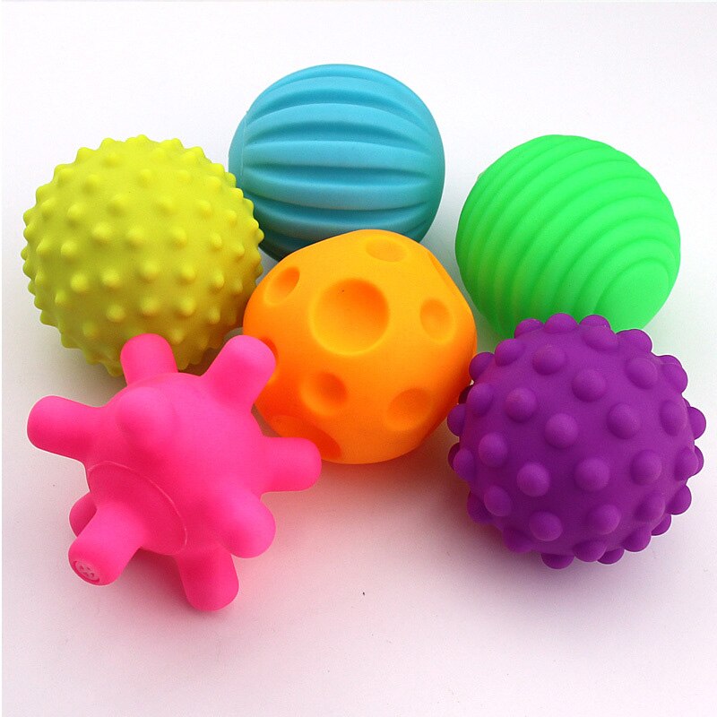 6 Pcs/Set Baby Puzzle science and education toys hand grab the ball children's Soft Ball Educational Sensory Balls For Toy A1: no a box