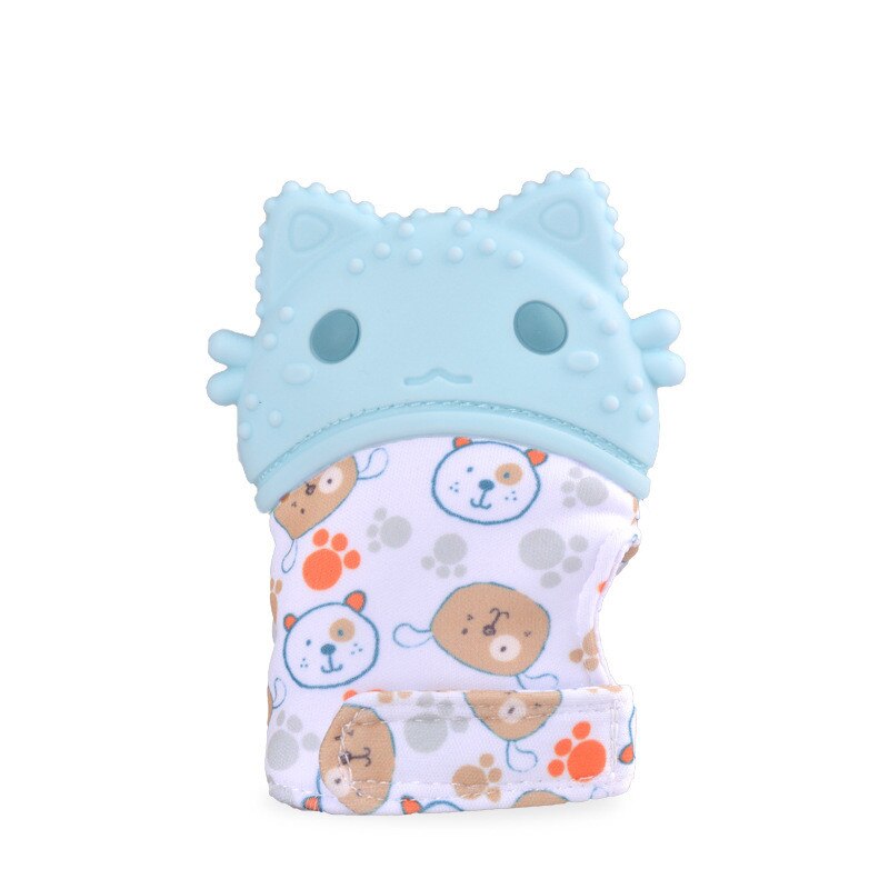 Baby Siliconen Wanten Tandjes Mitten Handschoen Geluid Anti-bite Bijtring Peuter Chewable Verpleging Wanten Bijtring Duim Speelgoed: Baby Teether 6