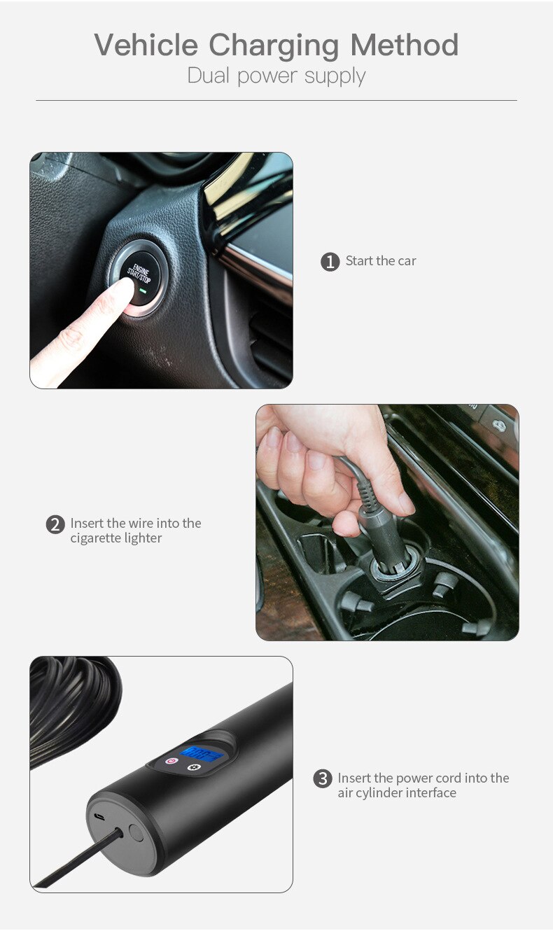 Pompa di aria auto Senza Fili di aria Elettrica di Gonfiaggio Dei Pneumatici auto Della Bicicletta Della Bici auto auto Senza Fili Gonfiabile Pompa Multi-funzione di aria pompa