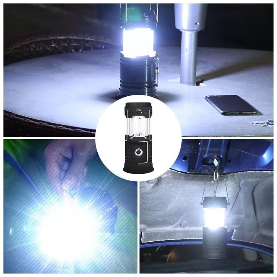 Tragbare LED draussen Solar- Lichter Wiederaufladbare Notfall Taschenlampe Multi-funktion Wasserdicht Zelt Lampe für Wandern Camping