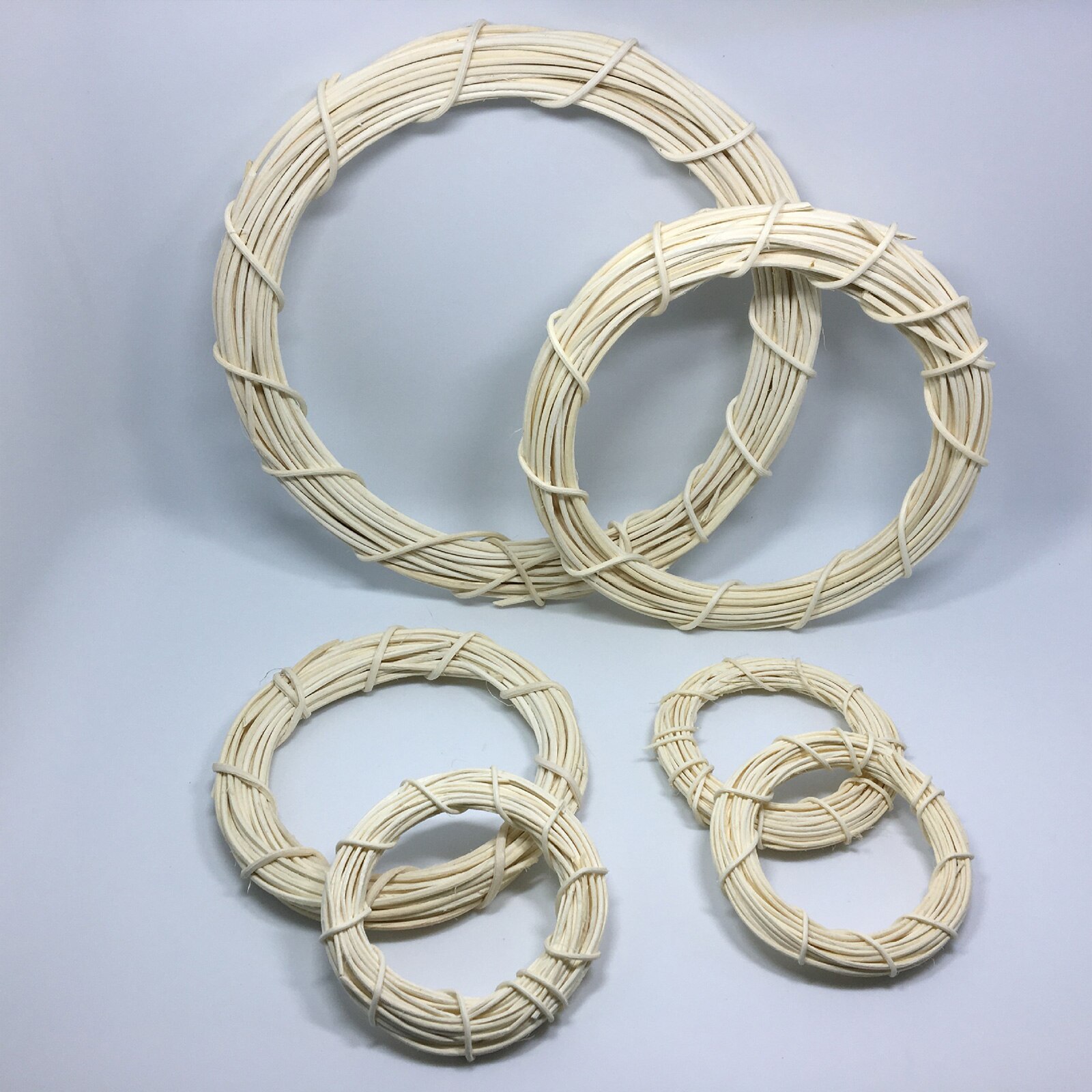 Decorative Flowers Door Hangers Rattan Rings Year Garland Handmade DIY Home Adornment Christmas Decorations