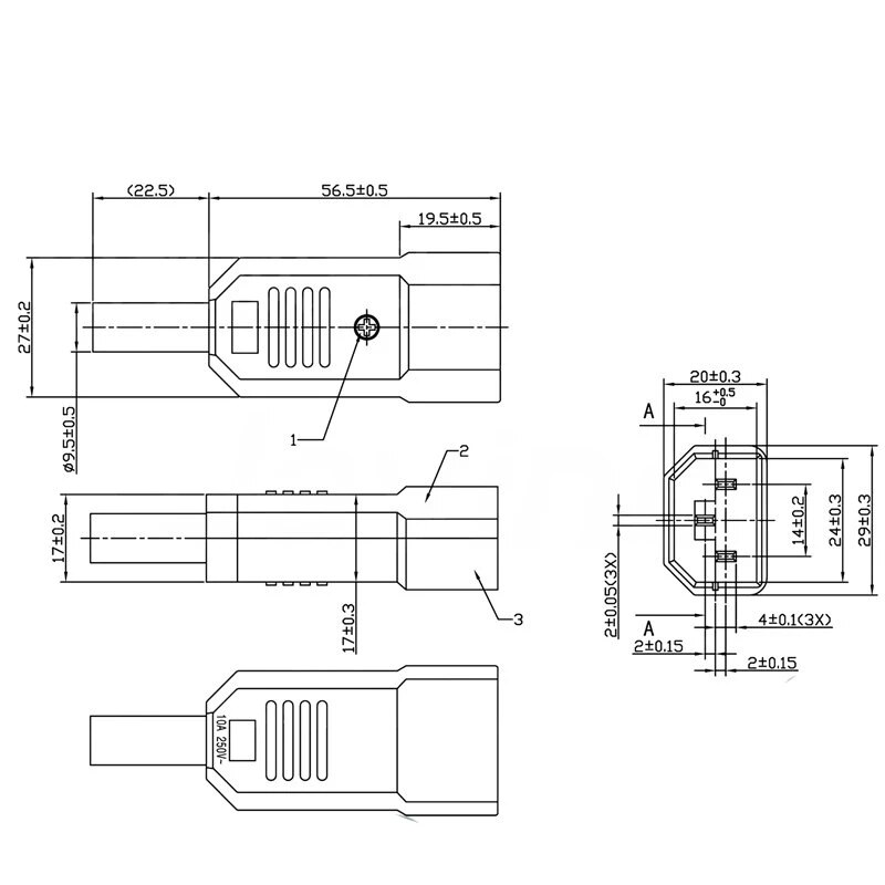 Gerade Kabel Stecker Stecker C13 C14 10A 250V Schwarz weibliche und männliche Stecker Kabelmontage Energie Stecker 3 Stift AC buchse