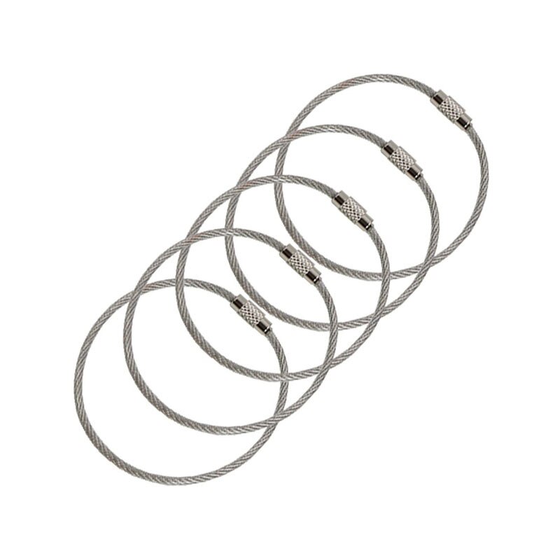 10 st/lot rostfri ståltråd nyckelring kabel rep nyckelhållare nyckelring nyckelringar dam män smycken nyckelhållare