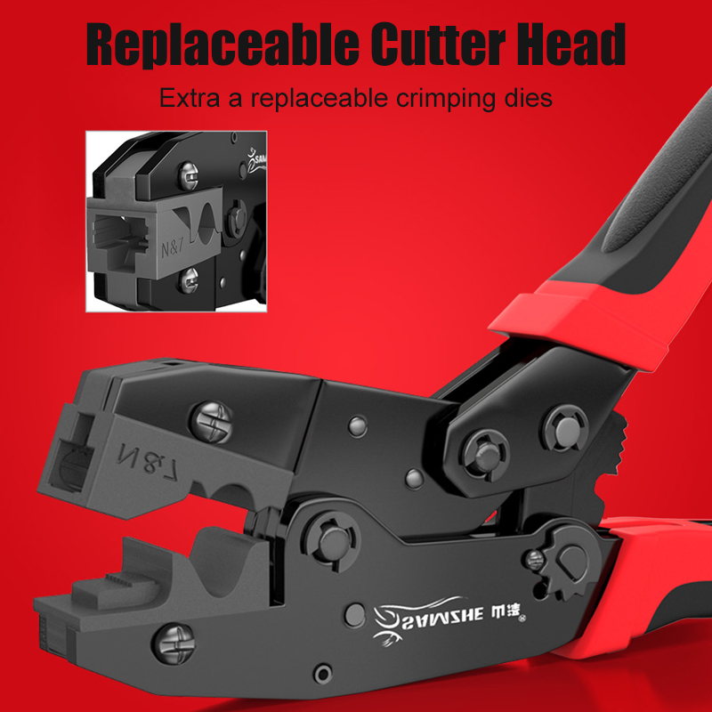 SAMZHE CAT7 Crimper Tool Crimping Plier Network Crimper for Cat 7 Cat6 cat 5 STP Modular Plugs