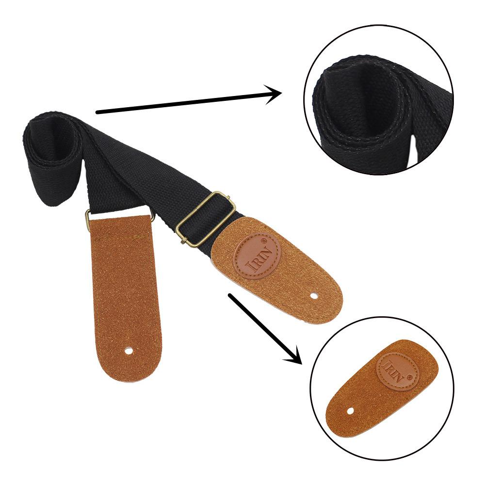 IRIN Verstelbare Gitaar Riem Geweven Nylon Guitarra Bandjes met Lederen Uiteinden voor Elektrische Akoestische Folk Gitaar Accessoires