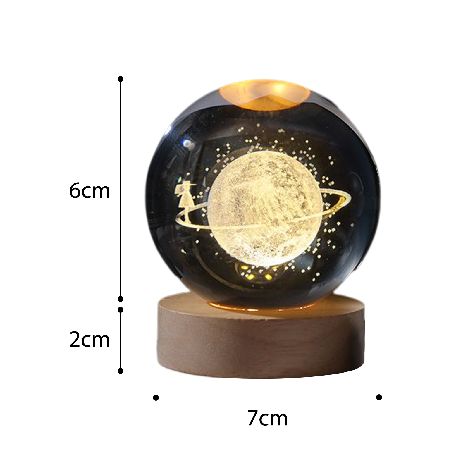 LED Kristall kugel Nachtlicht USB Aufladen 3D gravierte Mond Planet Galaxie Astronaut glühenden Kristall kugel Tisch lampe Geburtstags: dunkel khaki