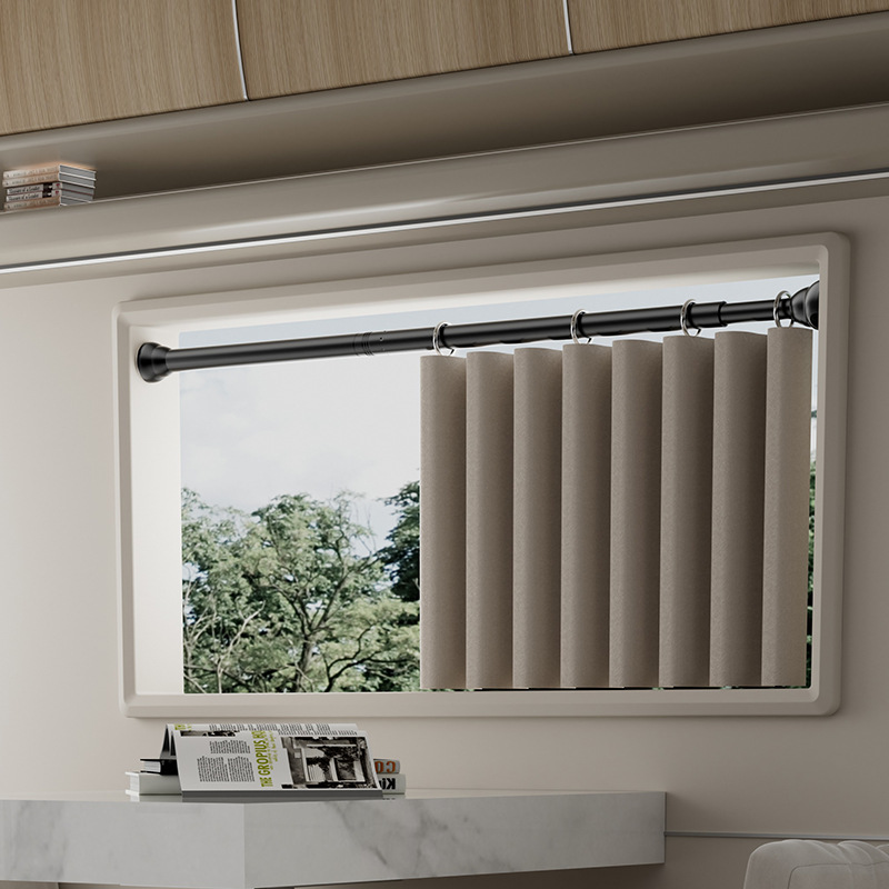 70–280 cm verstellbarer Wäscheständer aus Edelstahl ohne Bohren, Teleskopstange, Gardinenstange für Balkon, Badezimmer