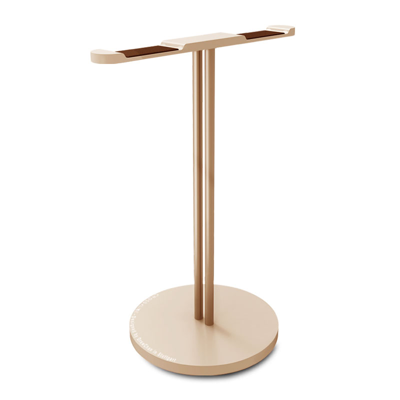 Aluminum Headphone Holder Stand Dual Hanger Holder Earphone Desk Display Rack Bracket with Anti-slip Pad for Game Headphones: GRAY