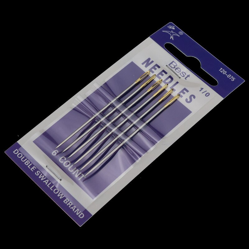 Beading Needle Tools for Jewelry Making DIY Hand stitches Sewing Needles DIY Embroidery Big Eyes Steel Needle: 6PCS 120-075