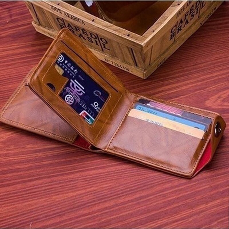 Leather Men Wallets Short Male Small Bag Business Purses Card Holder Classic Wallet For Men High