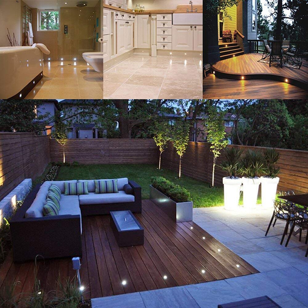 12V LED Deck Light Underground lampa ze stali nierdzewnej wodoodporny IP67 wpuszczone oświetlenie schodowe LED Light Wall Spotlight 16 sztuk/partia