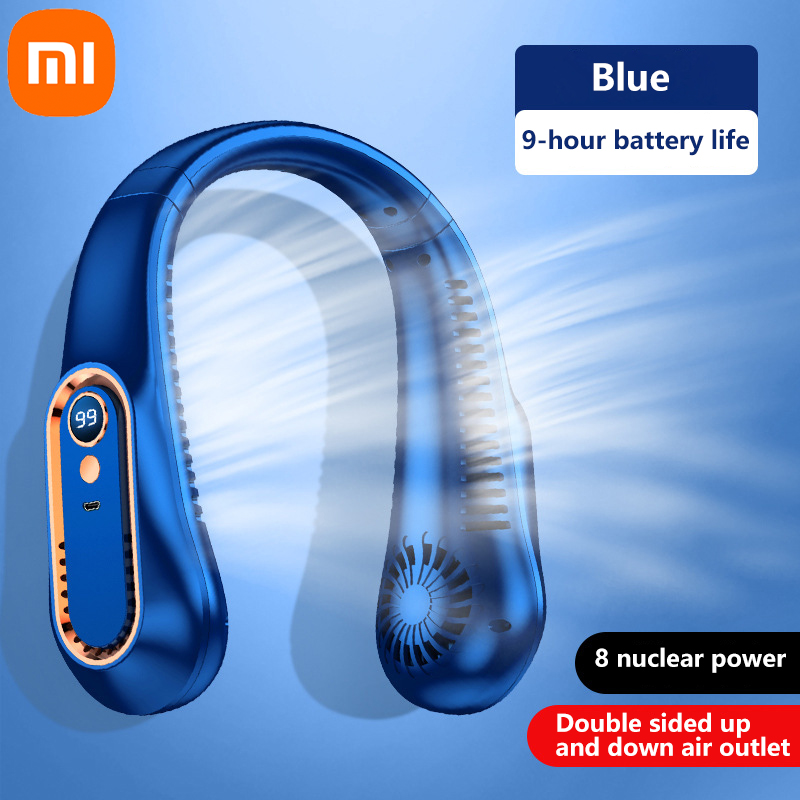 Xiaomi 8000mAh USB Appeso Al Collo Ventilatore Portatile Senza Lama Mini Ricaricabile Muto Display Digitale A LED Dispositivo di Raffreddamento D'aria Elettrico Palmare: green