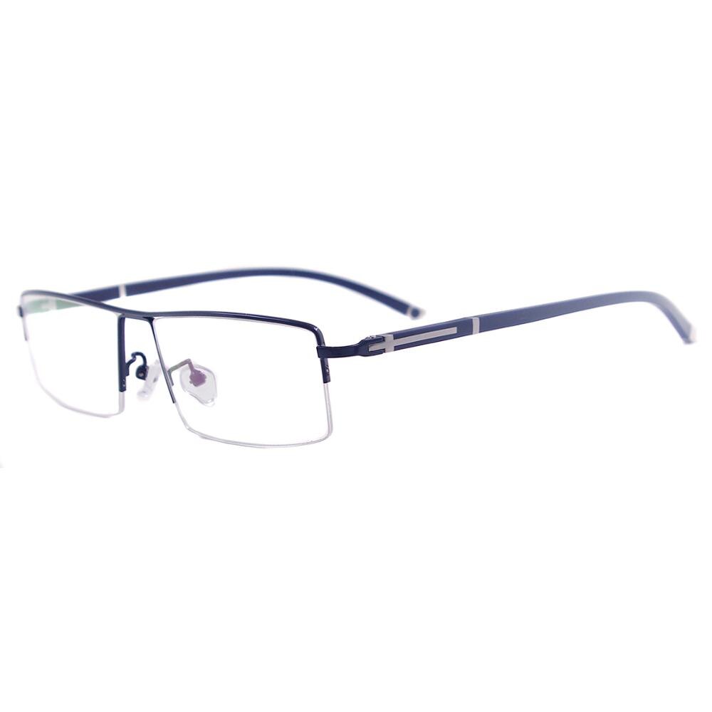 Metal Half Rim Rectangular Men Large Eyeglasses Frame Prescription Glasses For Optical Lenses Myopia Reading Progressive