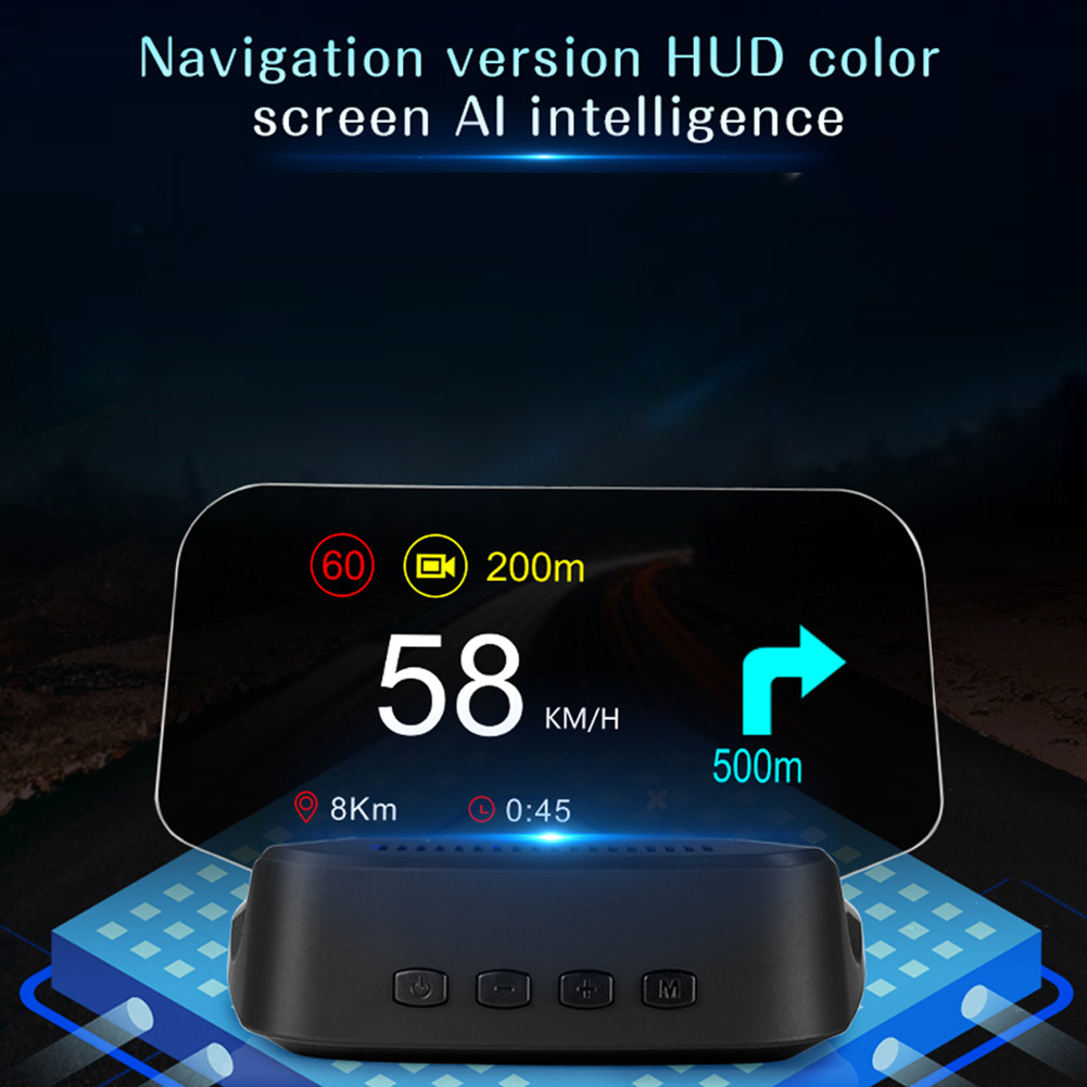 C2 Car HUD Head Up Display GPS Navigation OBD2 Scanner On-Board Computer Bluetooth Speedometer Projection