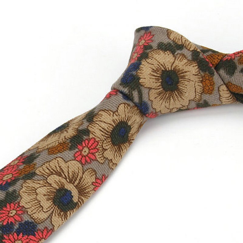 Slips til mænd afslappet bomuldshalsbånd til bryllup cravat slips til tynde slanke klassiske print slips