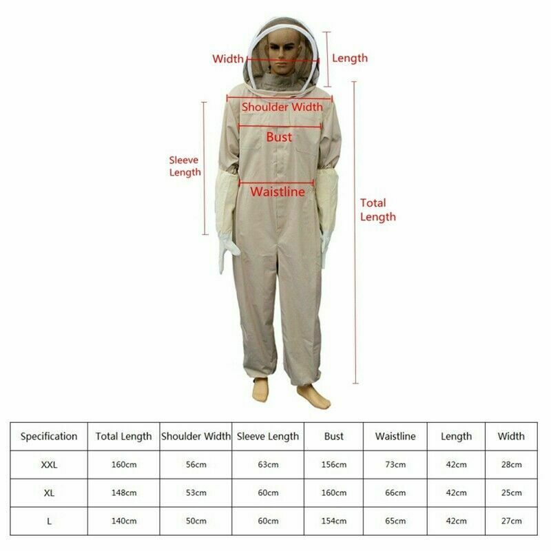 Ventilated Full Body Beekeeping Bee Keeping Suit With Leather Gloves