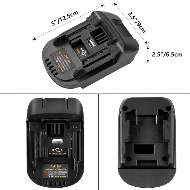 Adapteri milwaukee/dewalt/makita -työkaluille 18v bl1830 bl1840 bl1850 bl1860 dm18m sähkötyökalun lisävarustetta  dm18m akkusovitinta muunnin