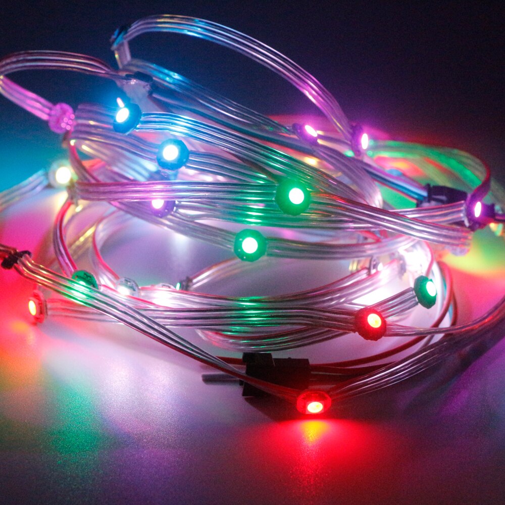 50Pcs WS2812B Pre-Gesoldeerd Led Module Rgb Ic String 12Cm Draad WS2812 Ic Pixels Led Per String individueel Adresseerbare 5050 DC5V