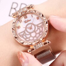 Vrouwen Horloges Luxe Strass Rose Goud Dames Horloges Legering Magnetische Vrouw Armband Horloge Klokken Relogio Feminino Часы