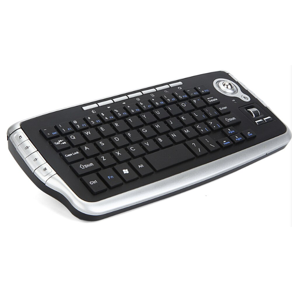 Keyboard with Trackball,2.4G Mini Wireless Keyboard Multi-Media Functional Trackball Air Mouse Features: (Black)