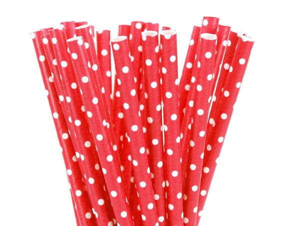 25pcs Black Red Paper Straws Straws For Birthday Wedding Decorative Party Event Drinking Straws Supplies: Red 6
