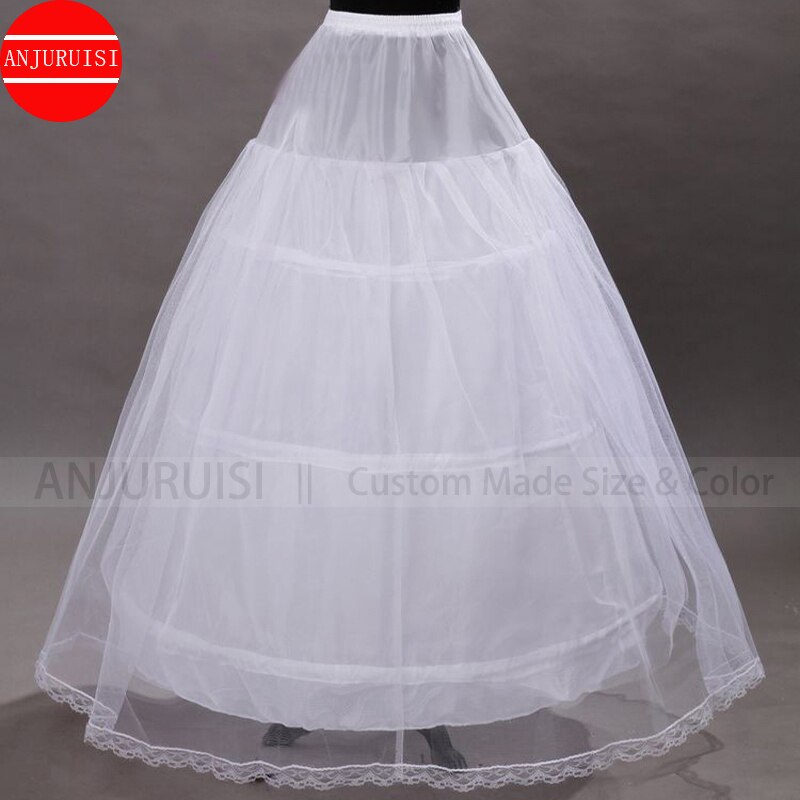 2 lag 3 bøjle elastisk talje brudekjole snøre kjole underkjole underskørt crinoline bryllup tilbehør jupon sous robe