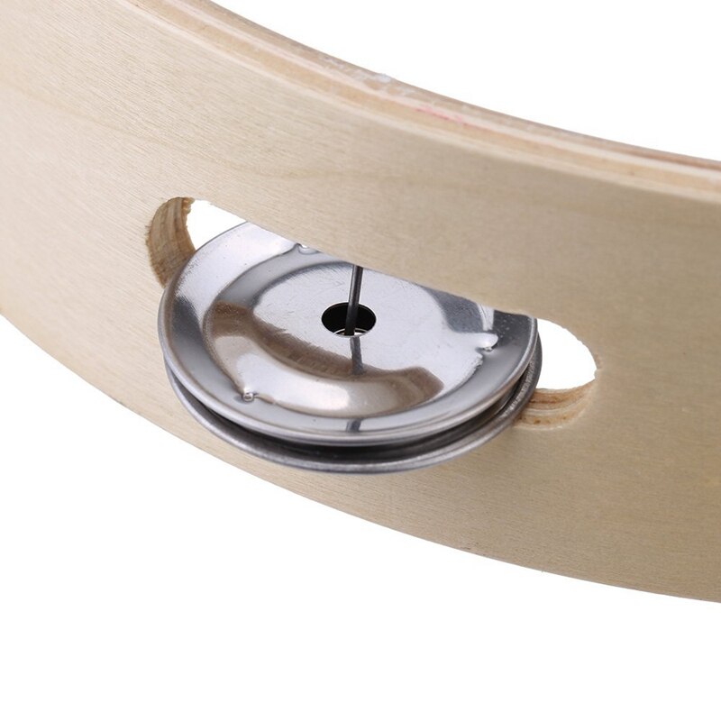 Abgz-kids, pandereta de madera sin cabeza de 8 pulgadas con cascabeles de una sola fila de Metal y música educativa de de madera para niños