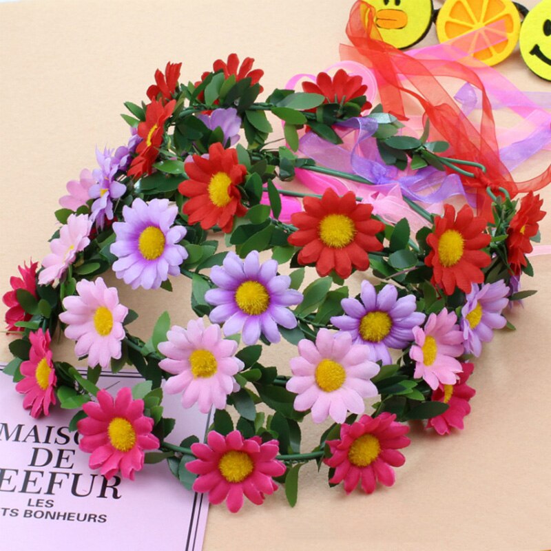 ! Accesorios para el cabello de novia, guirnaldas florales de margaritas y Halo, diademas blancas de de princesa, tocado, diademas