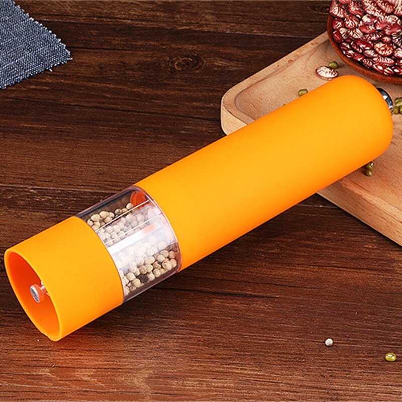 J2FB Elektrische Pfeffermühle Salz Gewürz Kräuter Behälter mit Led-leuchten Mühle Einstellbar Grobheit Home Küche Kochen BBQ