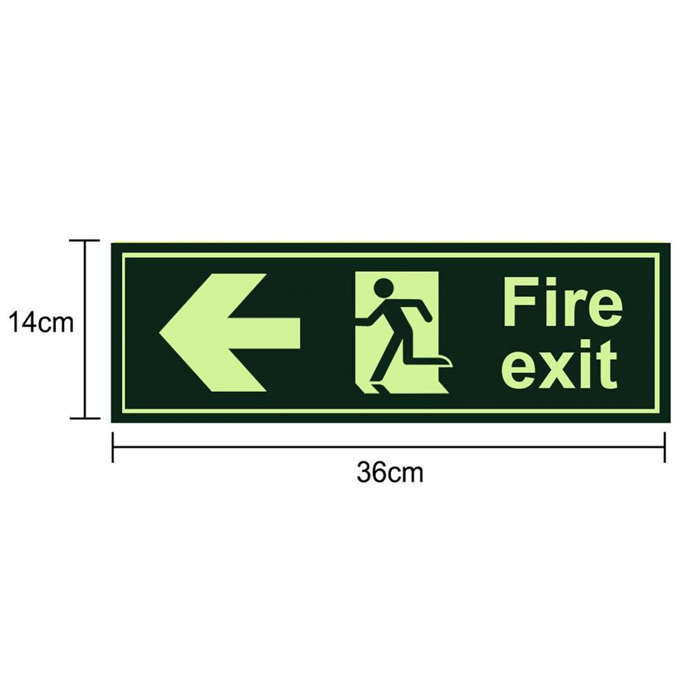 Exit Sign Sticker Self Adhisive Luminous PVC High Visibility Secure Guidance Sticker for Restaurant