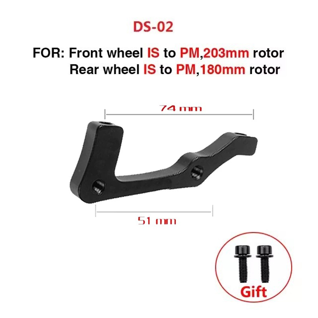 Fahrrad-Scheibenbremsscheiben-Montageadapter, MTB, ultraleichte Halterung, IS PM A B auf PM A, Fahrrad-Scheibenbremsen-Adapter für 140 160 180 203 mm: YELLOW