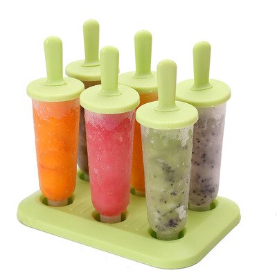 6 Cells Round Shape Summer Accessories Food Grade Lolly Mould DIY Ice Cream Maker Popsicle Molds Dessert Molds Kitchen Tools: 01