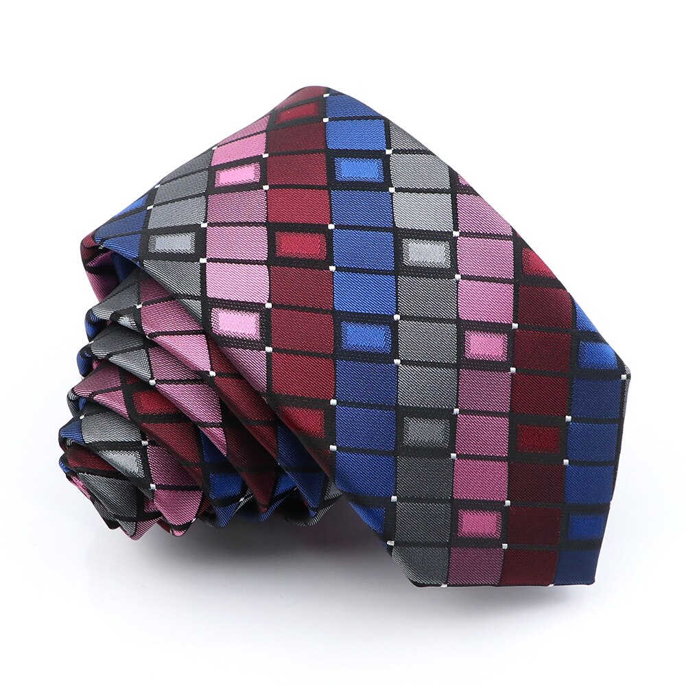 Corbata Negra a rayas para hombre, corbatas a cuadros de Color sólido de 6cm, azul y rojo, accesorios de uso diario, corbata, de de boda para hombre: 28