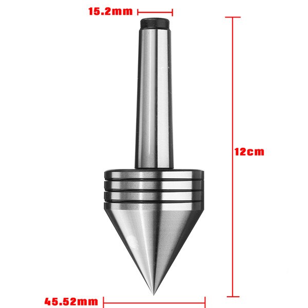 MT2 Morse Taper Live Center Triple Bearing For CNC Lathe – 60° 265lb Capacity
