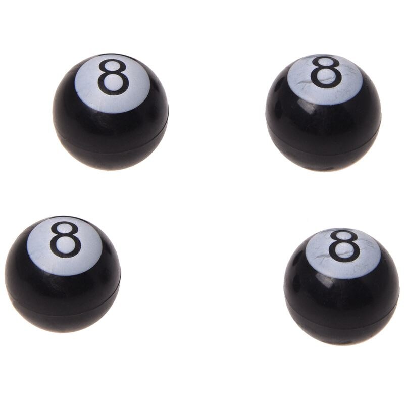 4 x Universal Car Truck Bike "Pool 8 Ball" Tire air Valve Stem Caps Wheel Rims